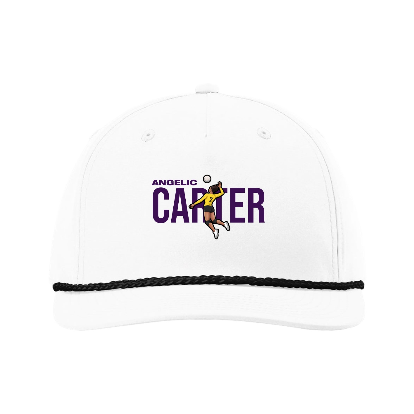 Five-Panel Classic Rope Cap — Player Name in White