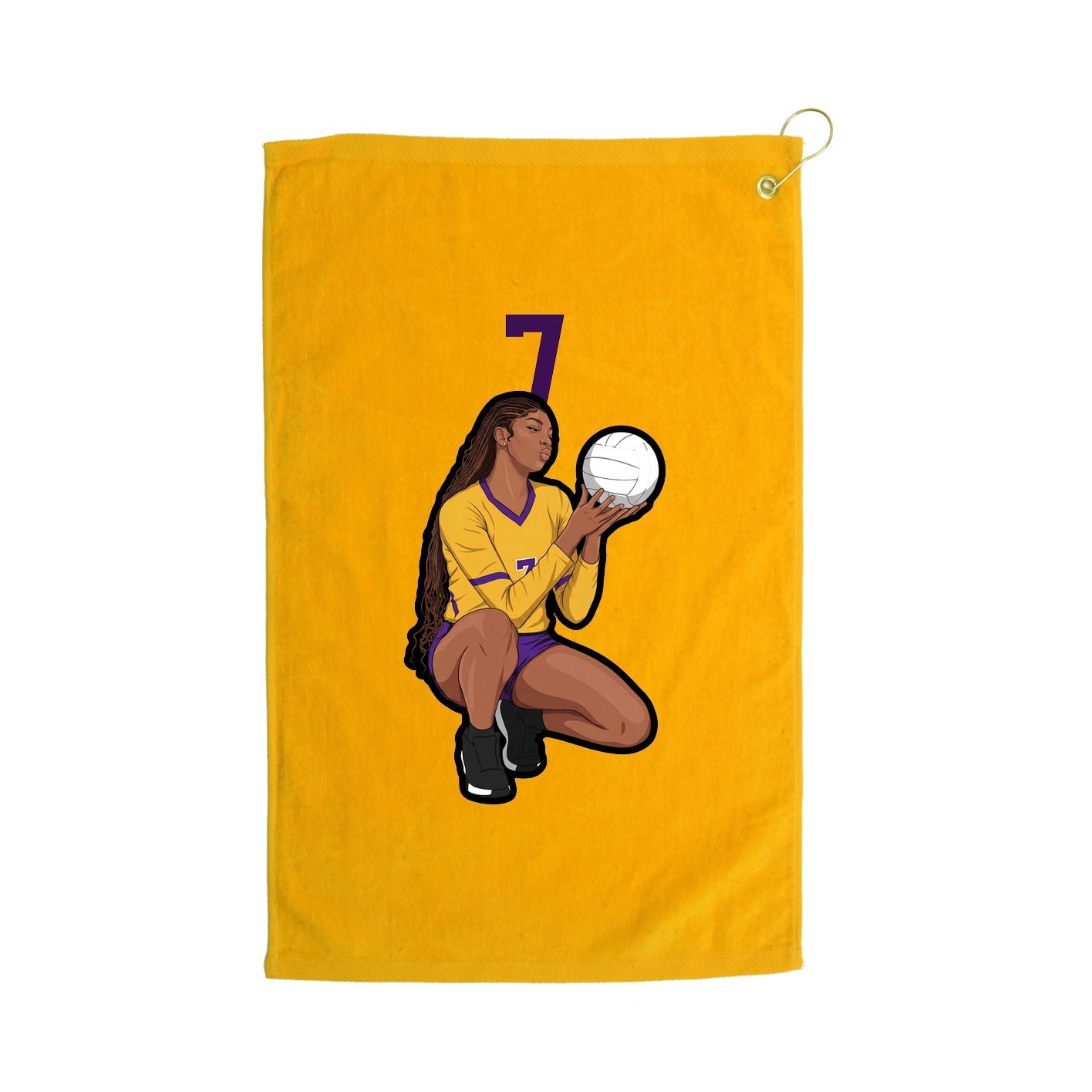 Golf Towel — Number Top in Gold