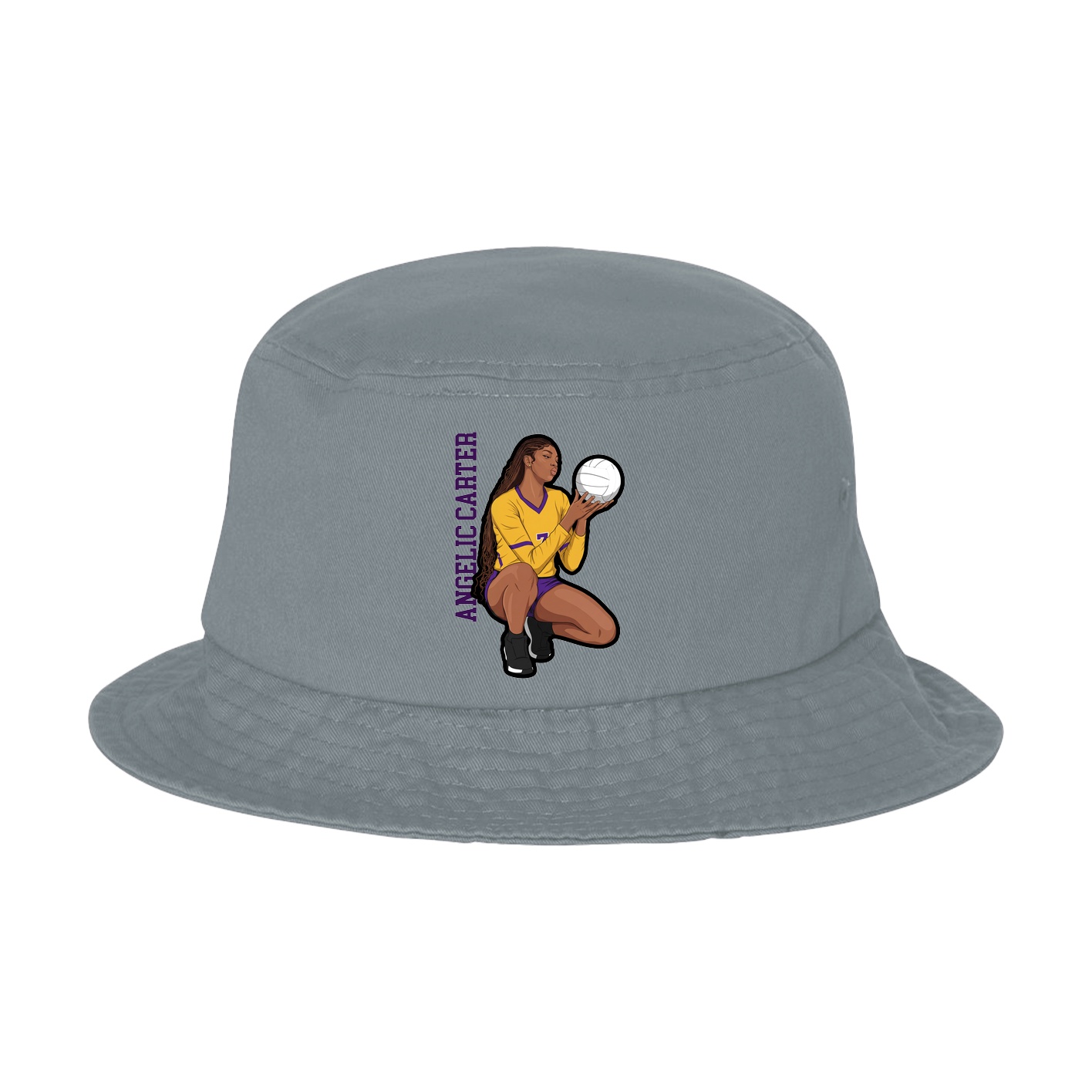 Bucket Cap — Name Vertical in Grey