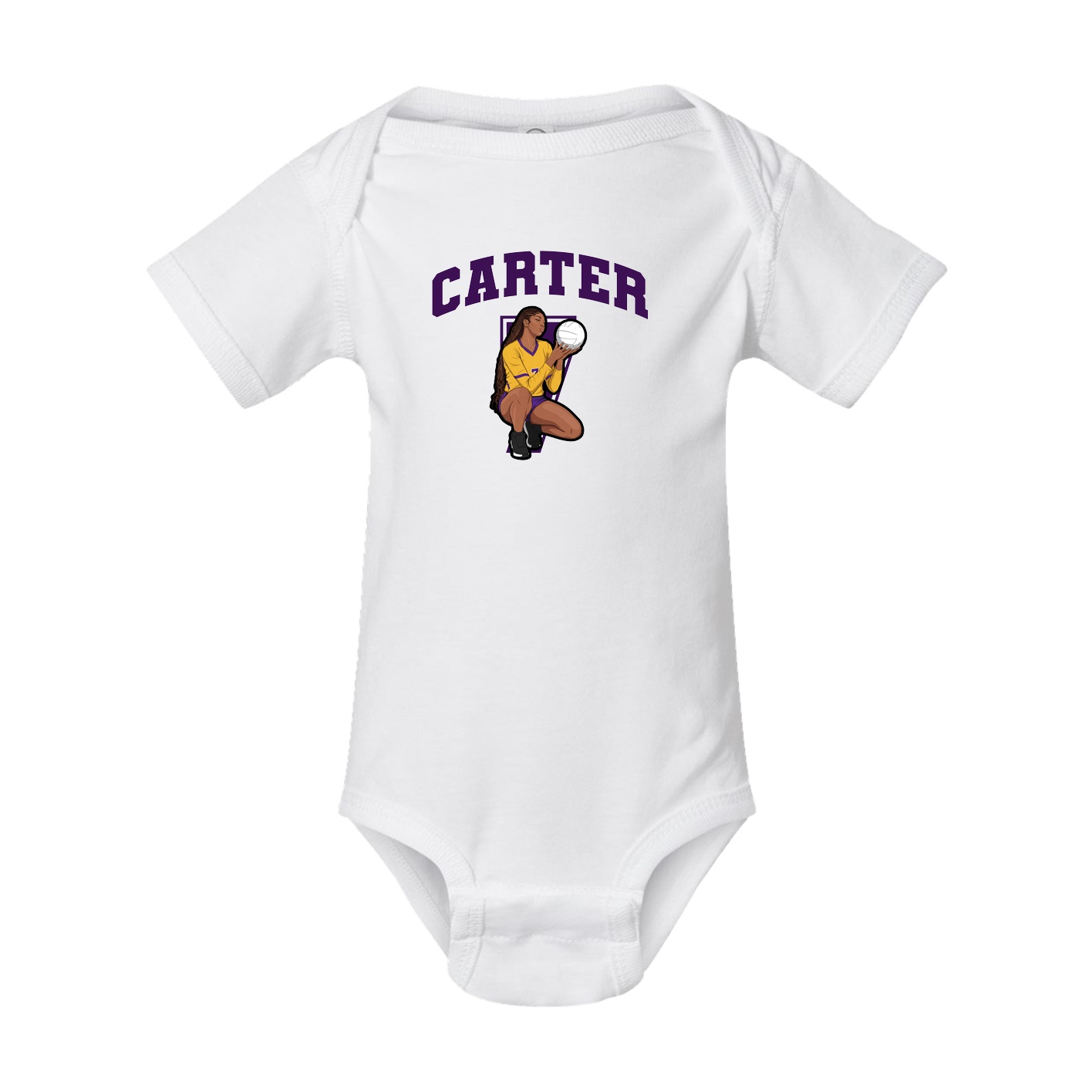 Baby Onesie — Number in White