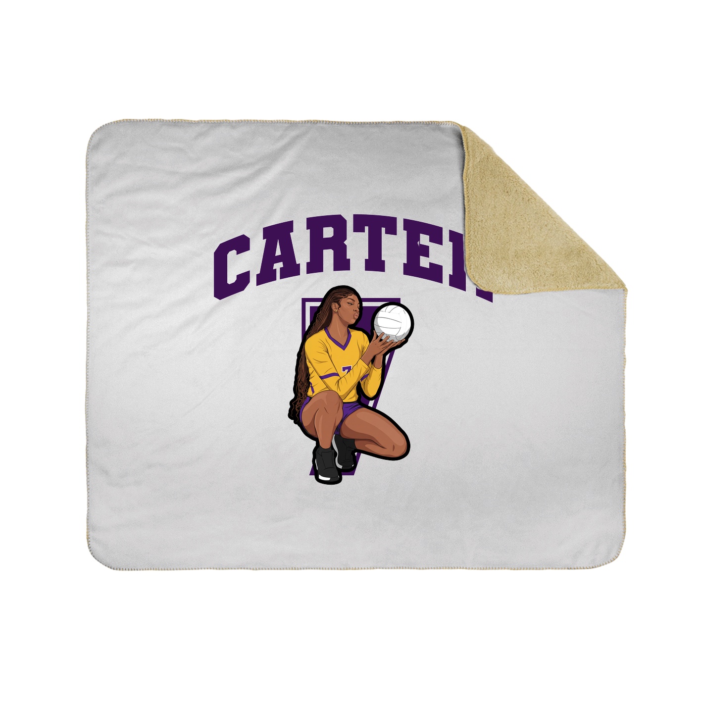 Throw Blanket — Number in White