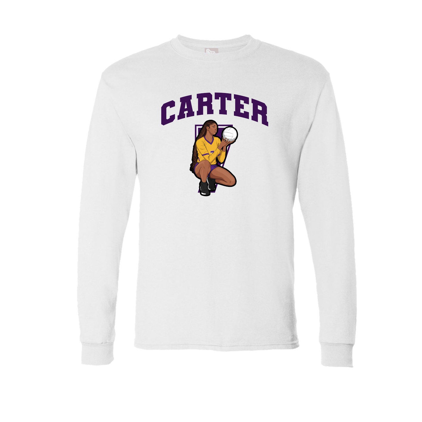 Long Sleeve Tee — Number in White