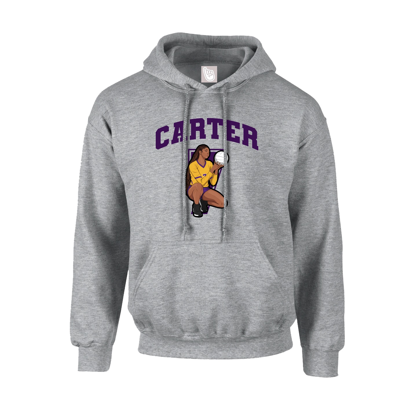 Hoodie — Number in Grey