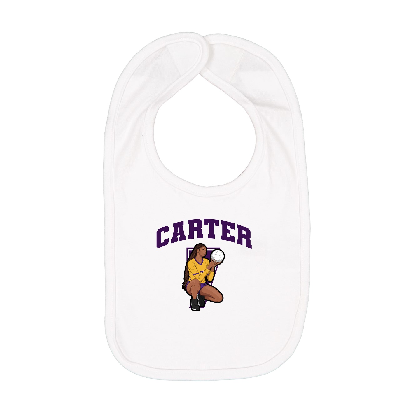 Infant Bib — Number in White