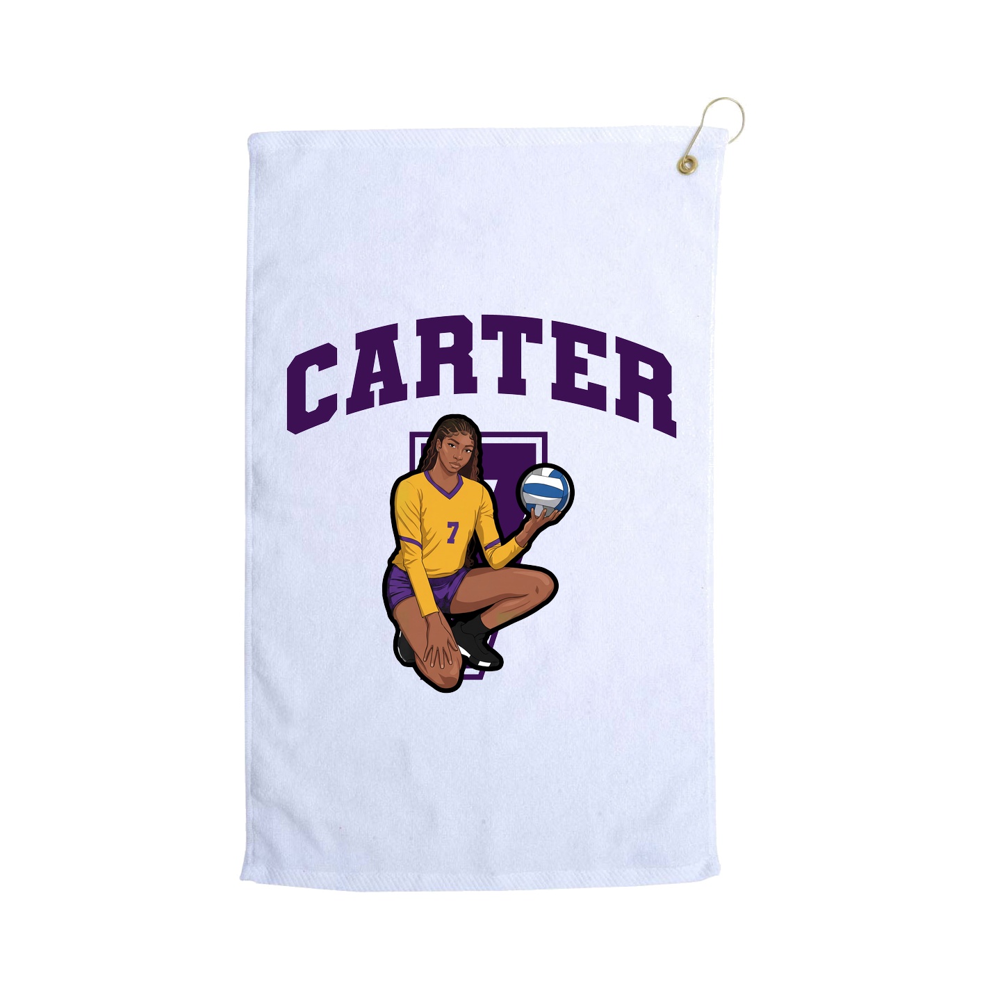 Golf Towel — Number in White