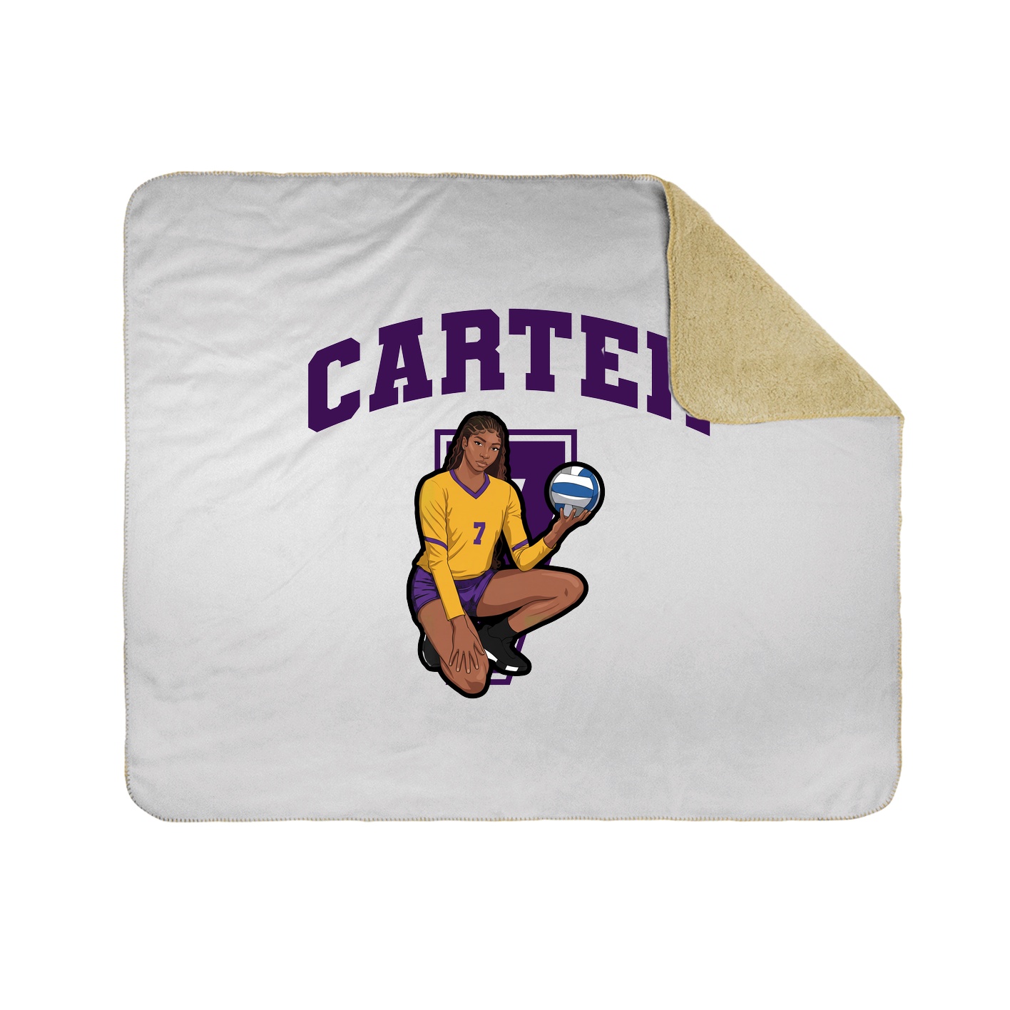 Throw Blanket — Number in White