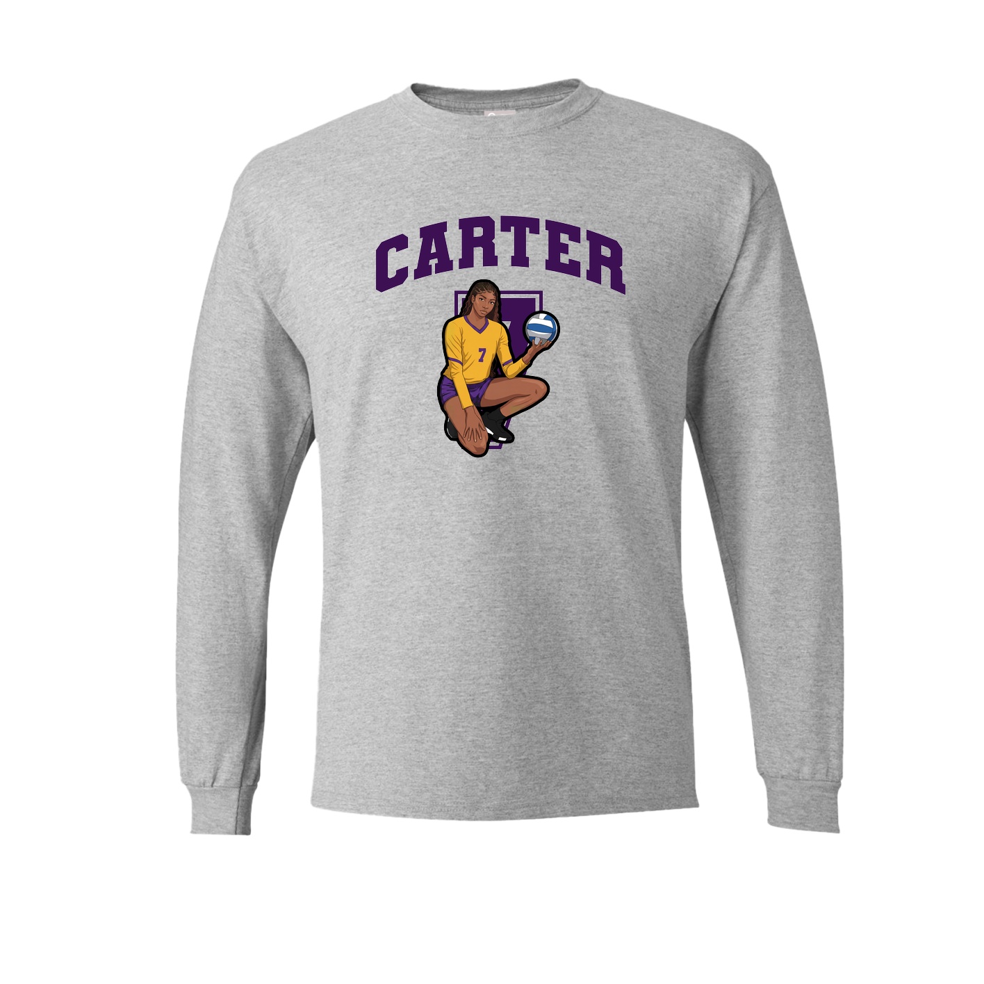 Long Sleeve Tee — Number in Grey