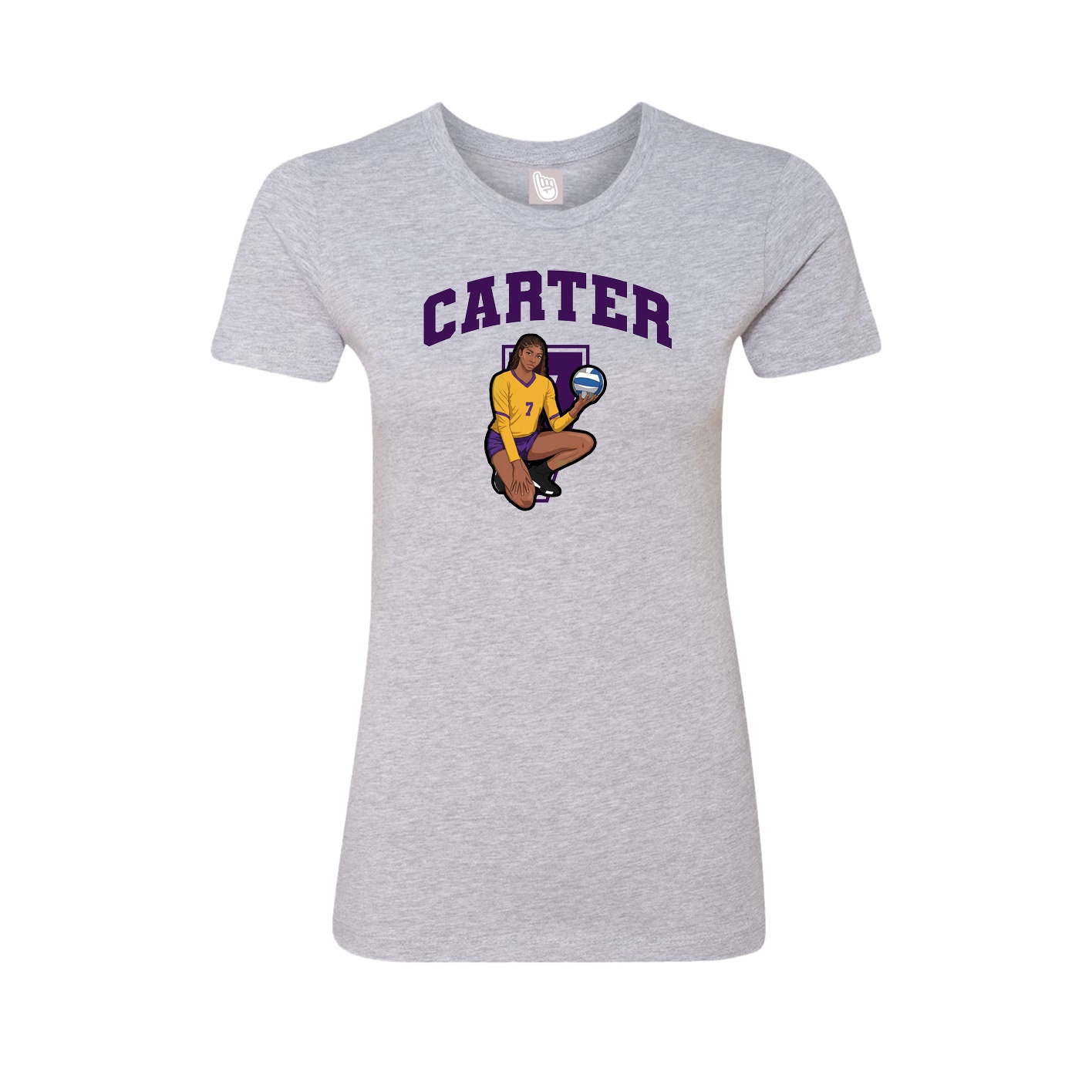Fitted Women's Tee — Number in Grey