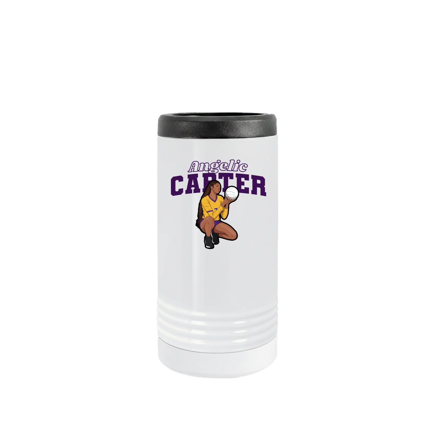 Slim Beverage Holder — Name Arch in White