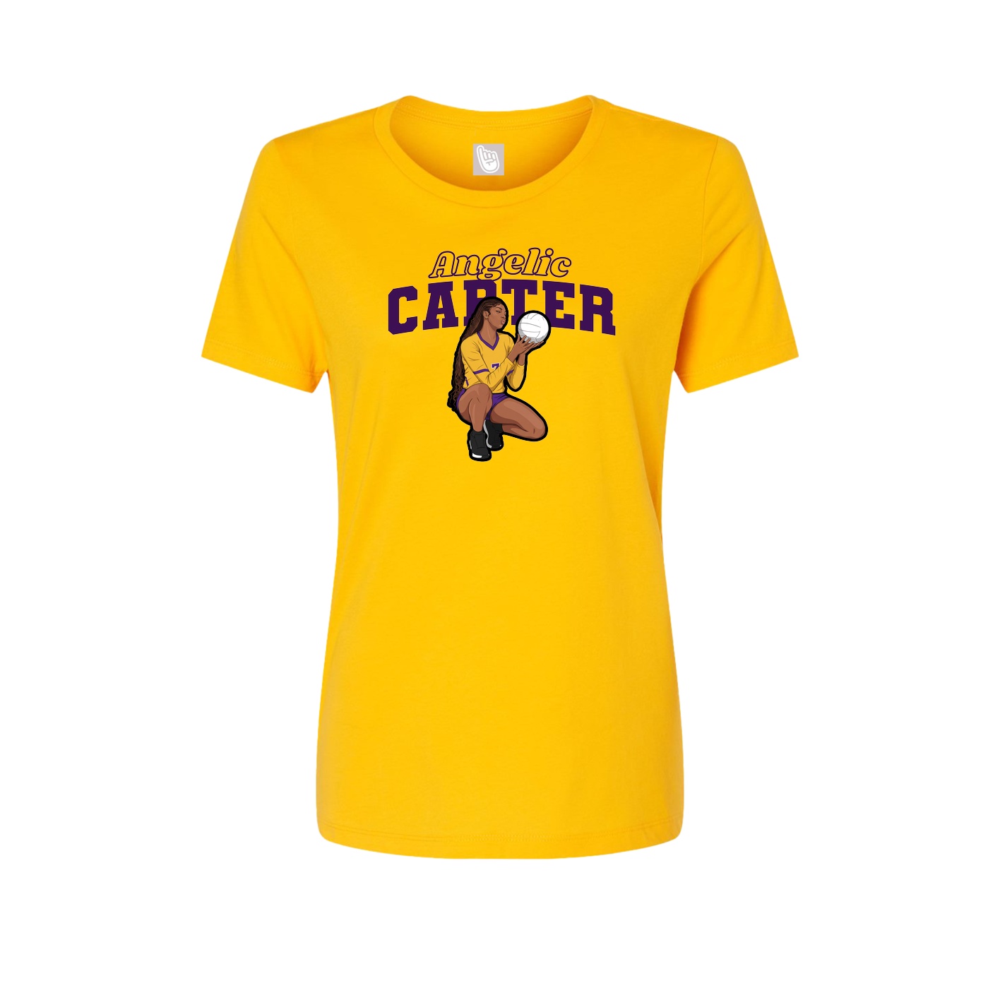Fitted Women's Tee — Name Arch in Gold