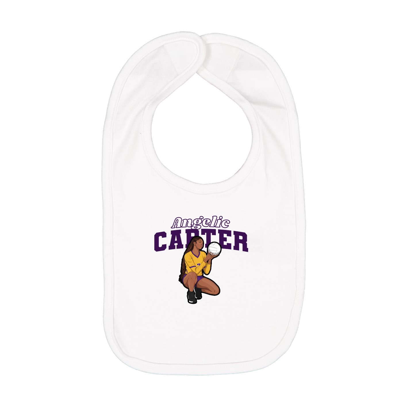 Infant Bib — Name Arch in White
