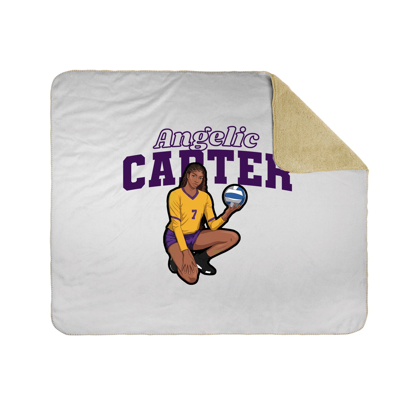 Throw Blanket — Name Arch in White