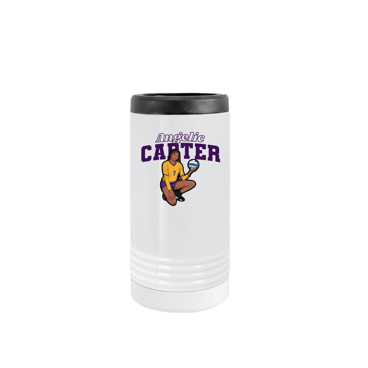 Slim Beverage Holder — Name Arch in White