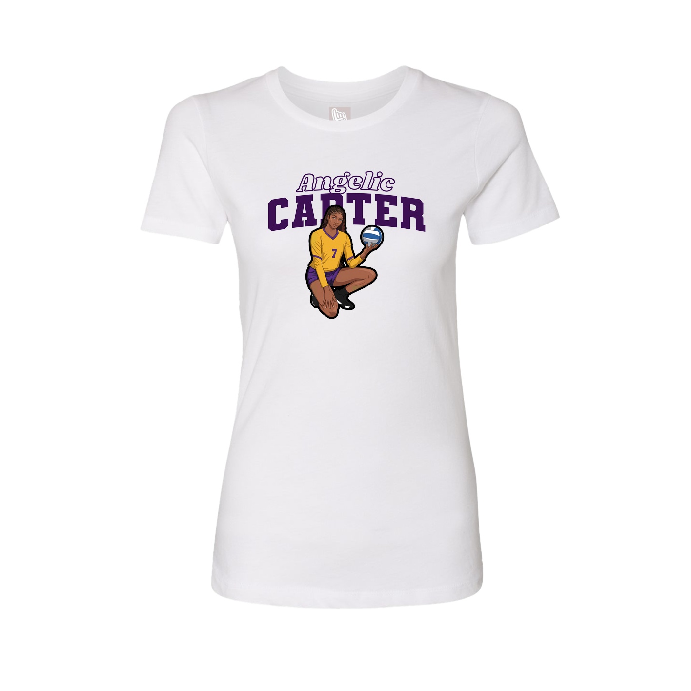 Fitted Women's Tee — Name Arch in White