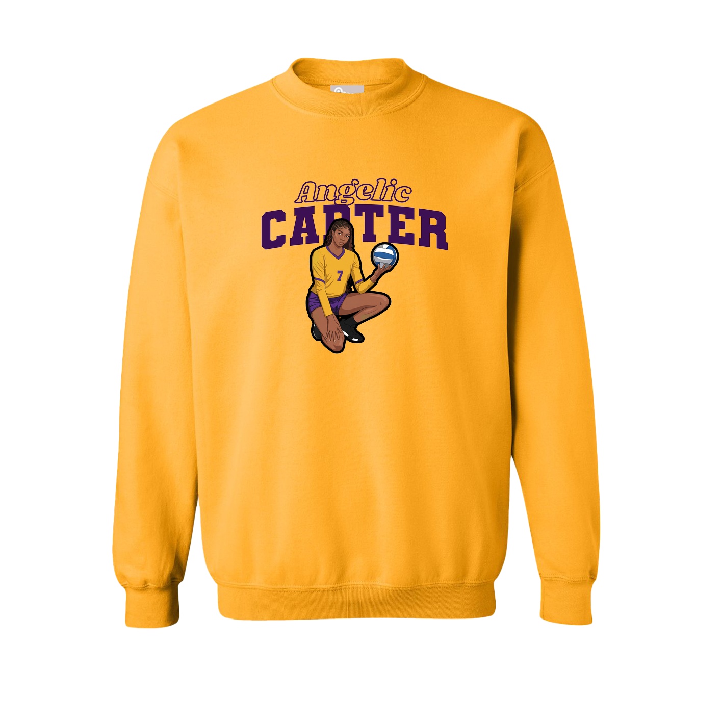 Fleece Crew — Name Arch in Gold