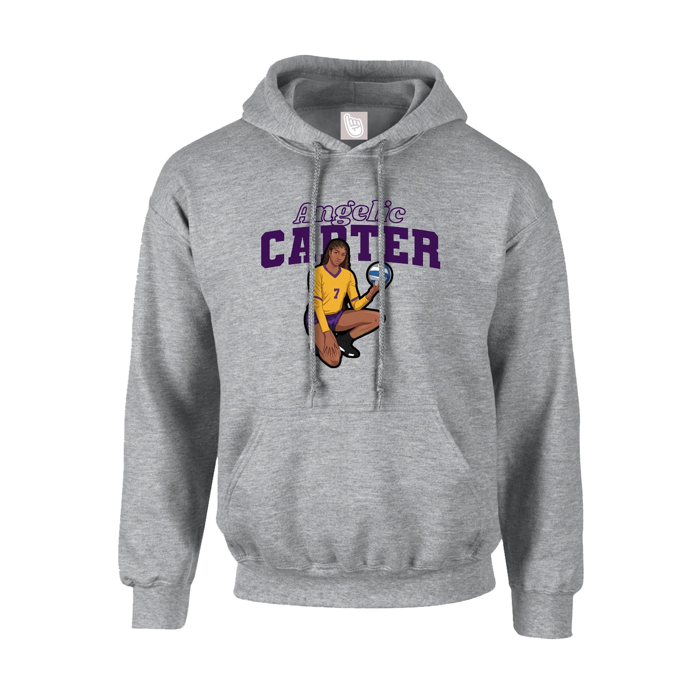 Youth Hoodie — Name Arch in Grey