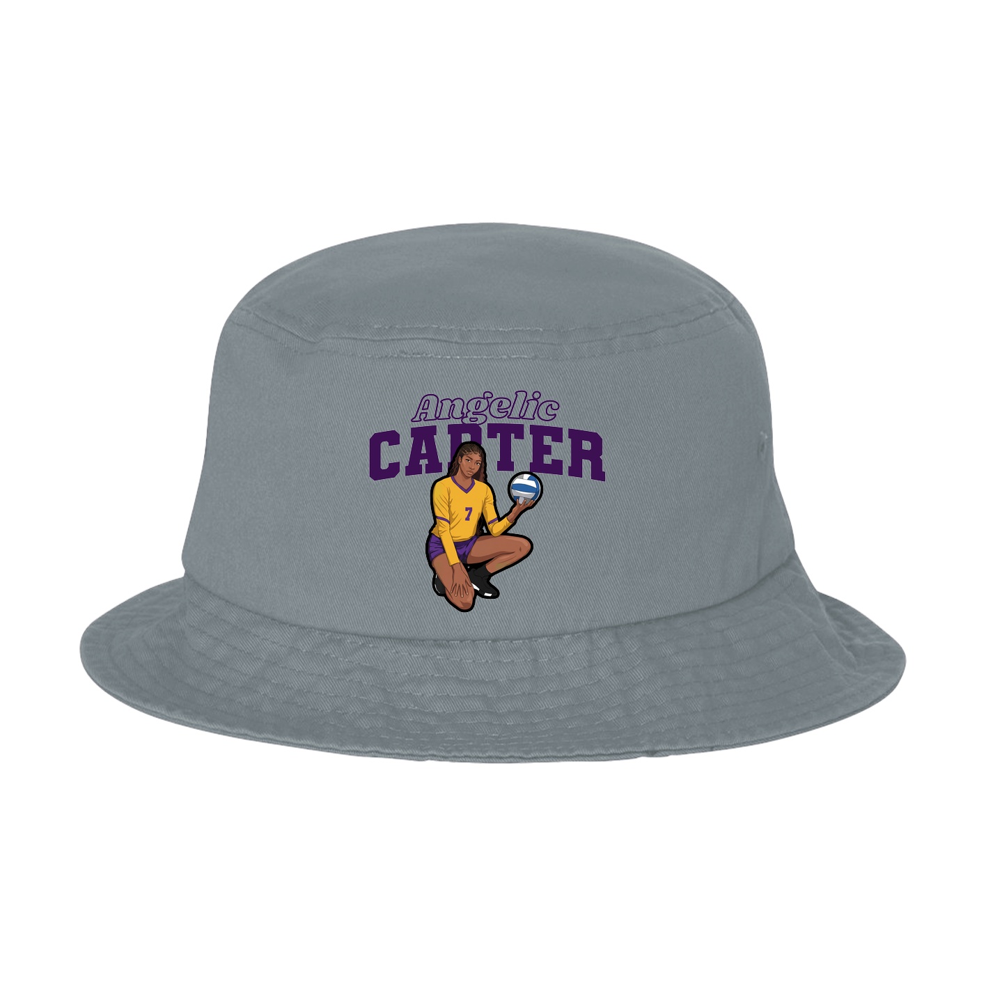 Bucket Cap — Name Arch in Grey