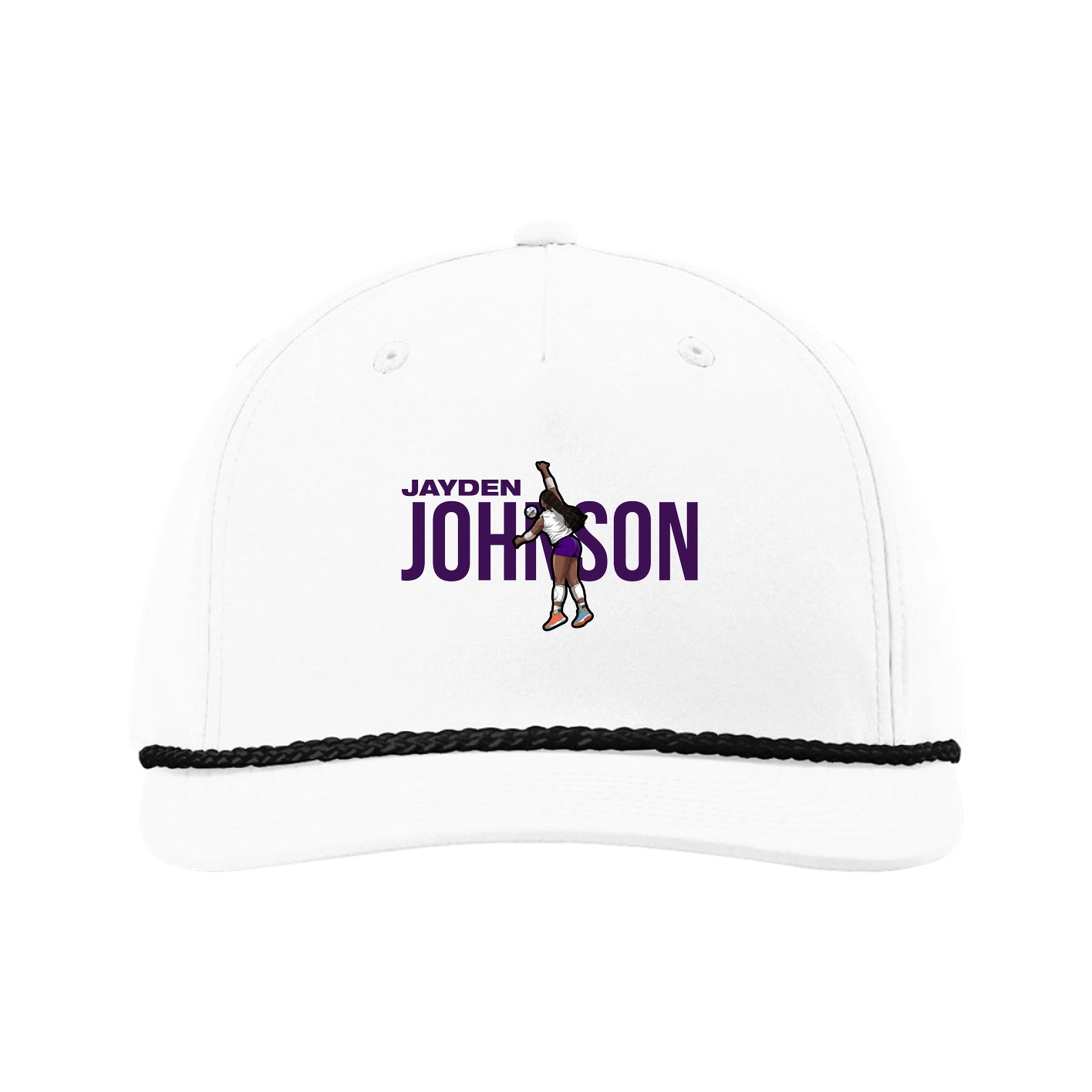 Five-Panel Classic Rope Cap — Player Name in White