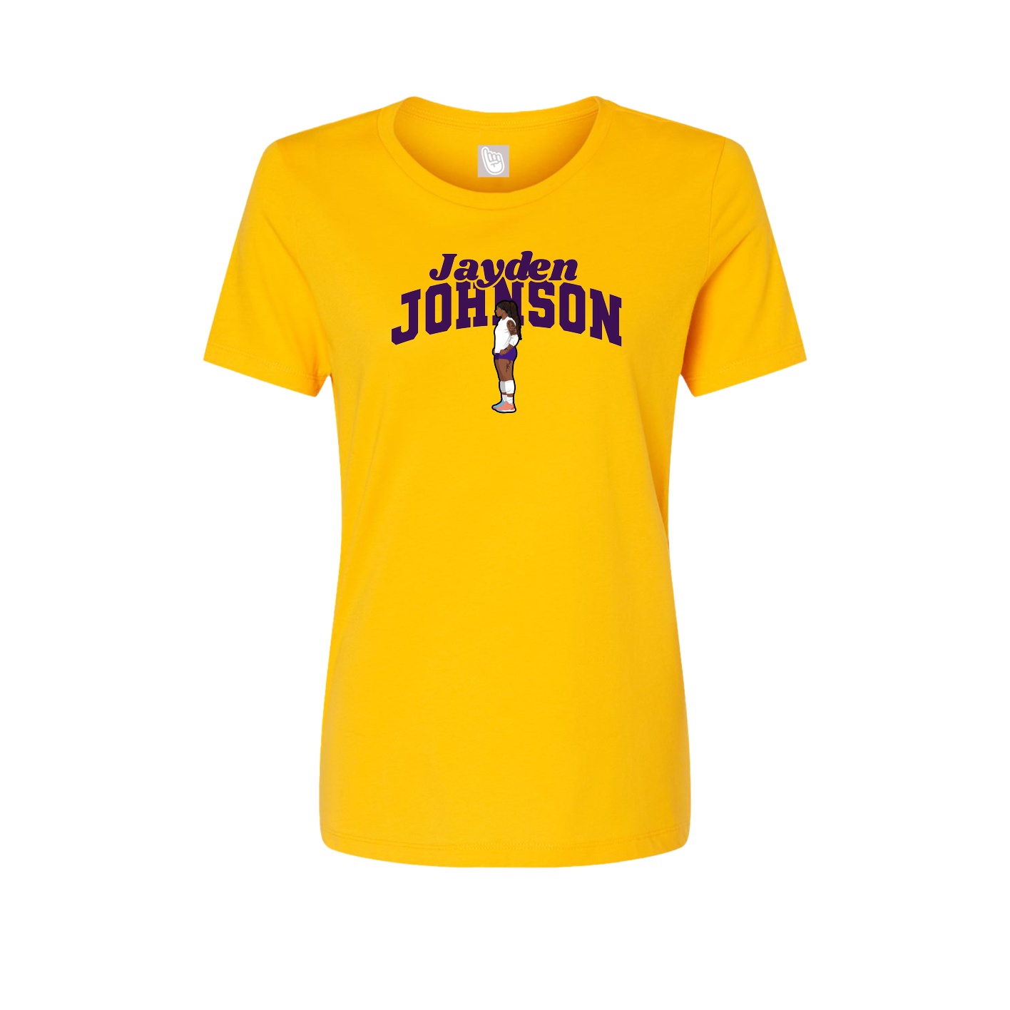 Fitted Women's Tee — Signature Arch in Gold
