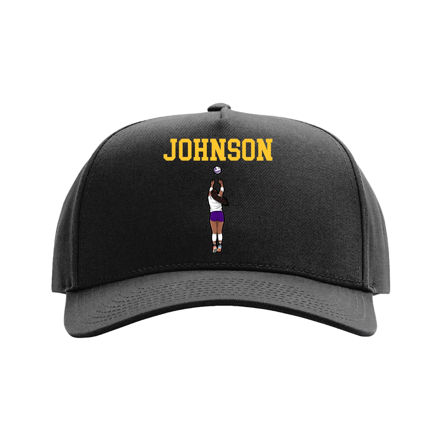 Full Fabric Five-Panel Champ Cap — Shirsey in Black