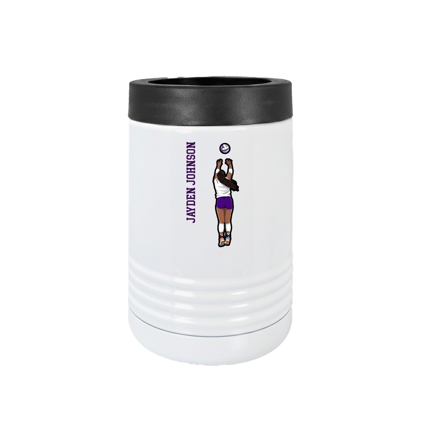 Beverage Holder — Name Vertical in White