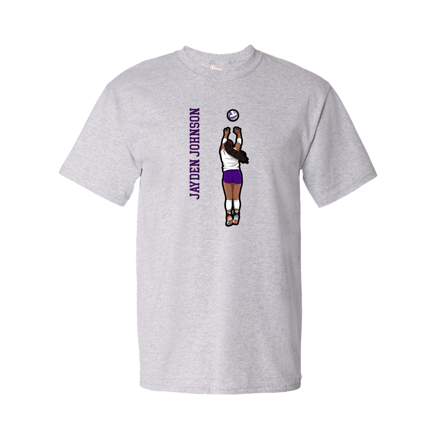 Youth Tee — Name Vertical in Grey