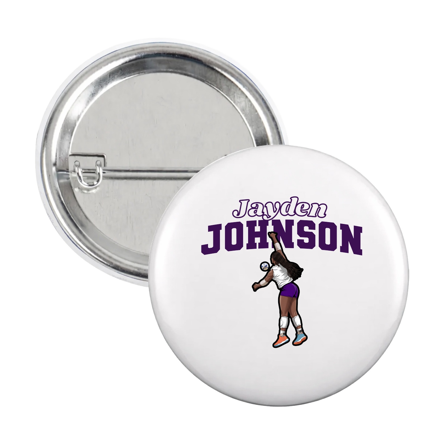 Game Day Button — Name Arch in White
