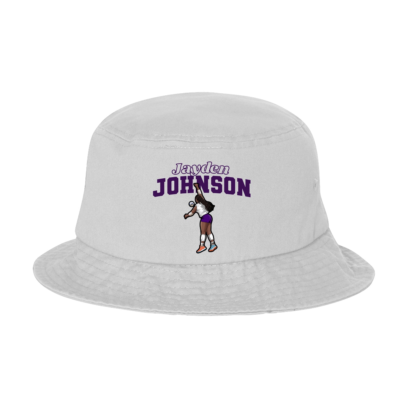 Bucket Cap — Name Arch in White