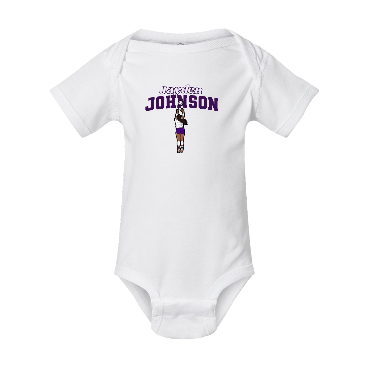 Baby Onesie — Name Arch in White