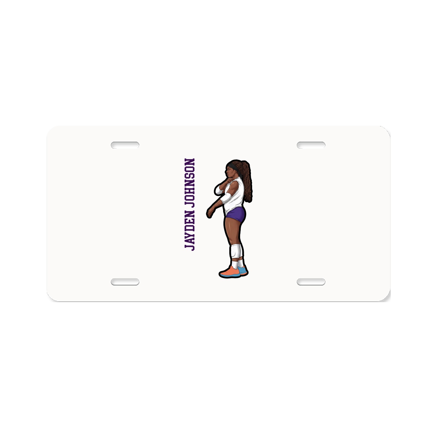 License Plate — Name Vertical in Classic