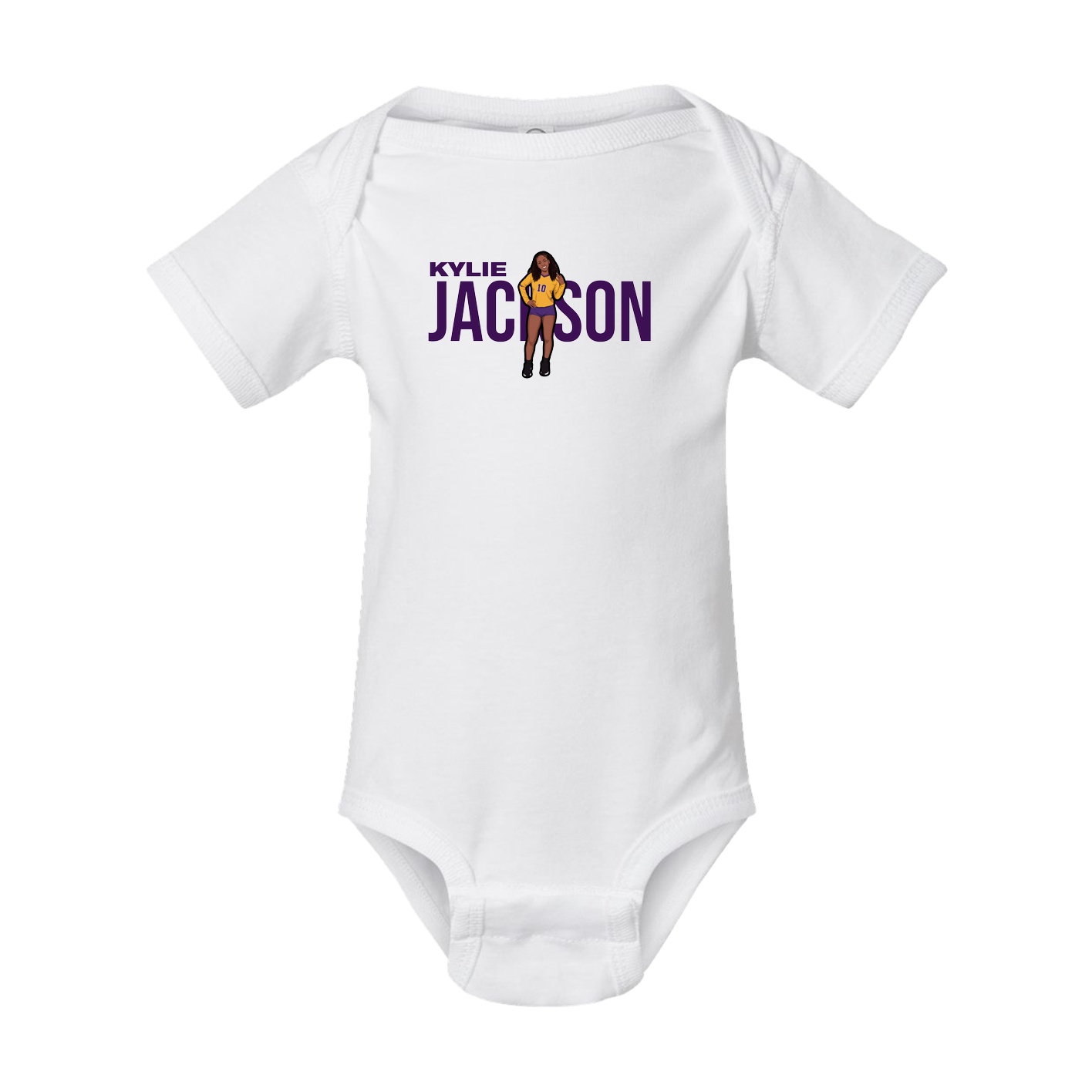 Baby Onesie — Player Name in White