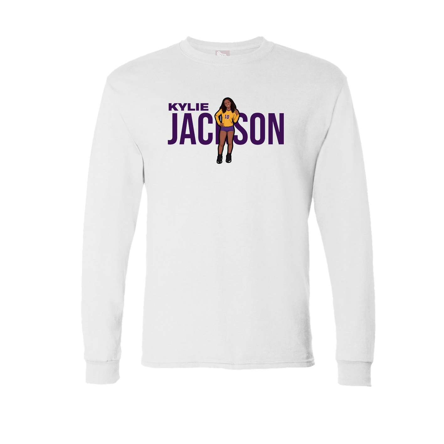 Long Sleeve Tee — Player Name in White