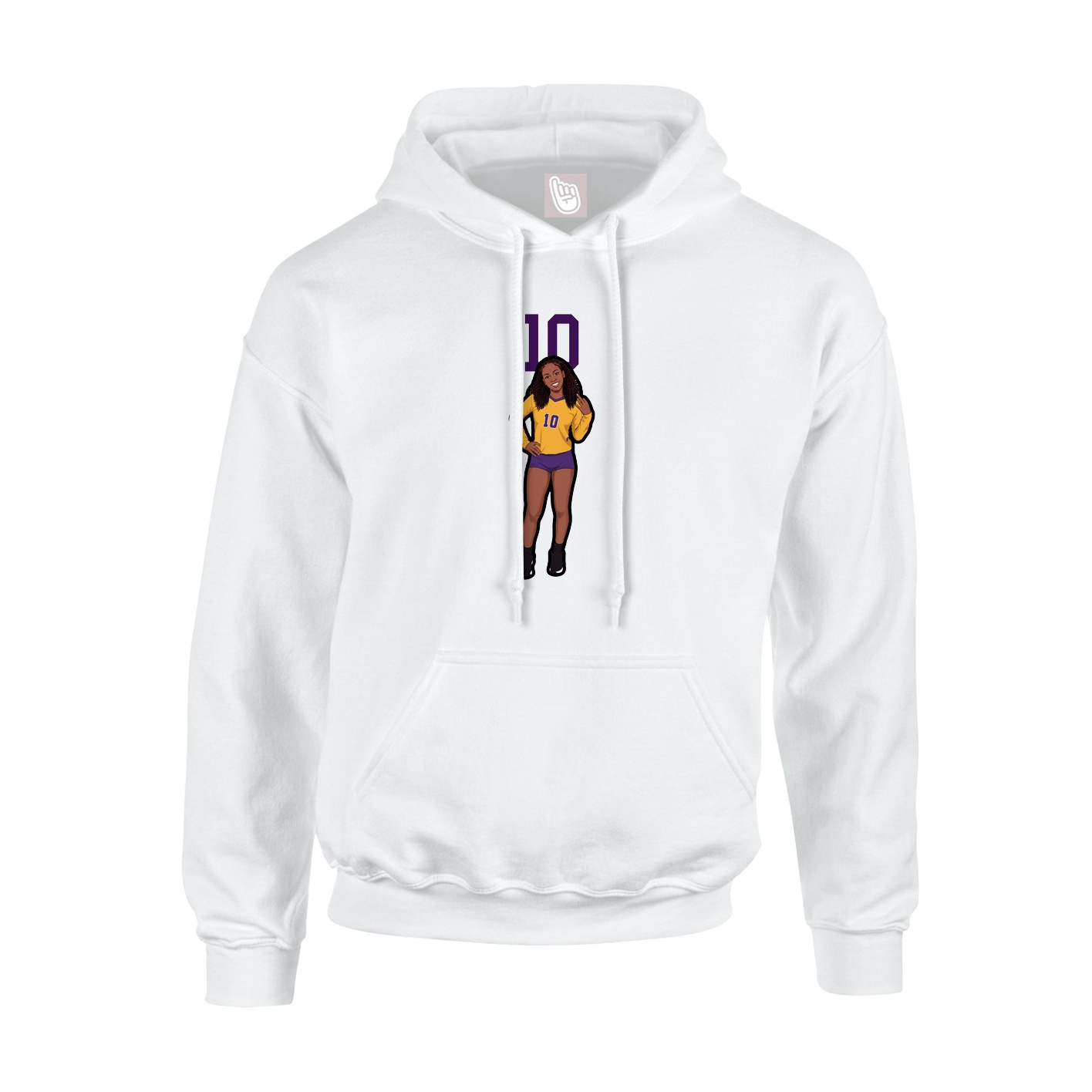 Hoodie — Number Top in White