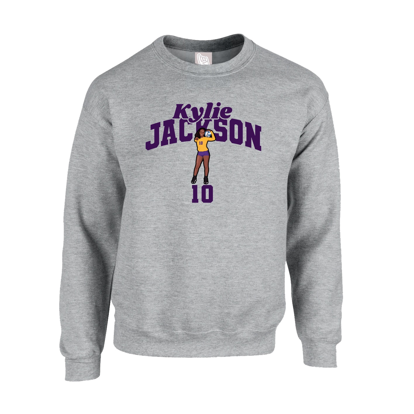 Fleece Crew — Signature Arch in Grey