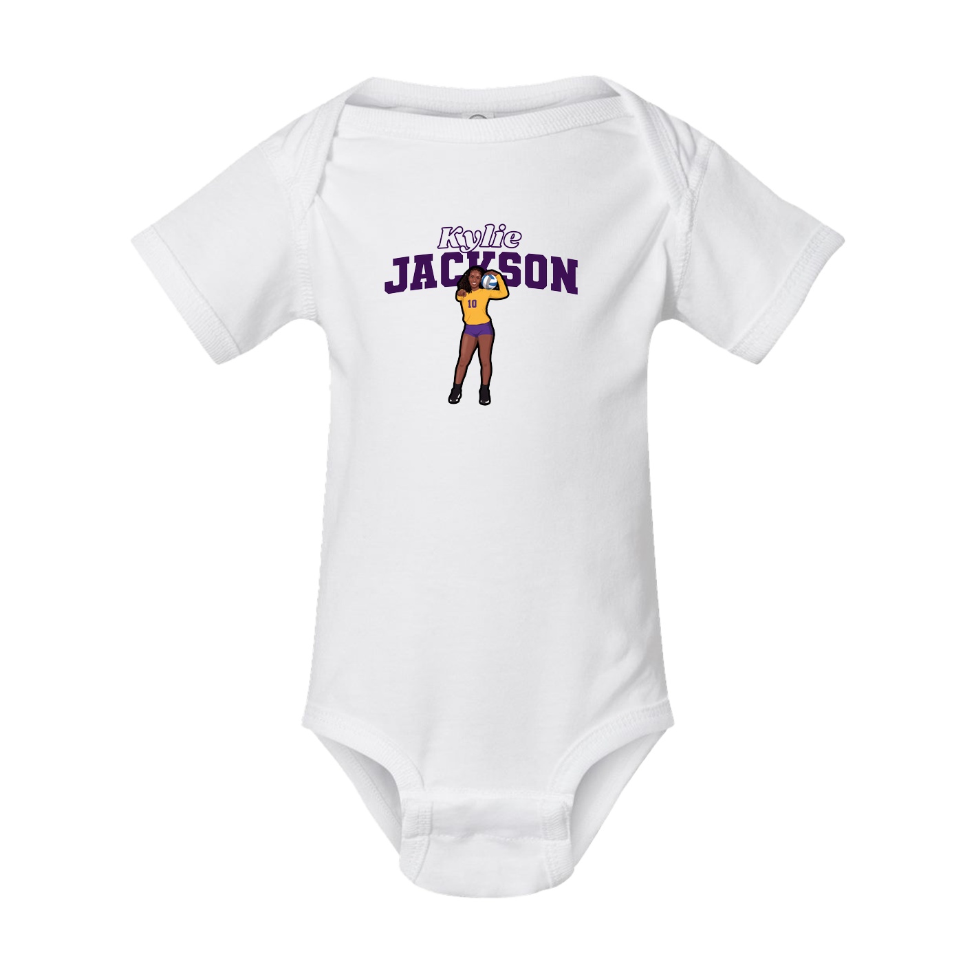 Baby Onesie — Name Arch in White