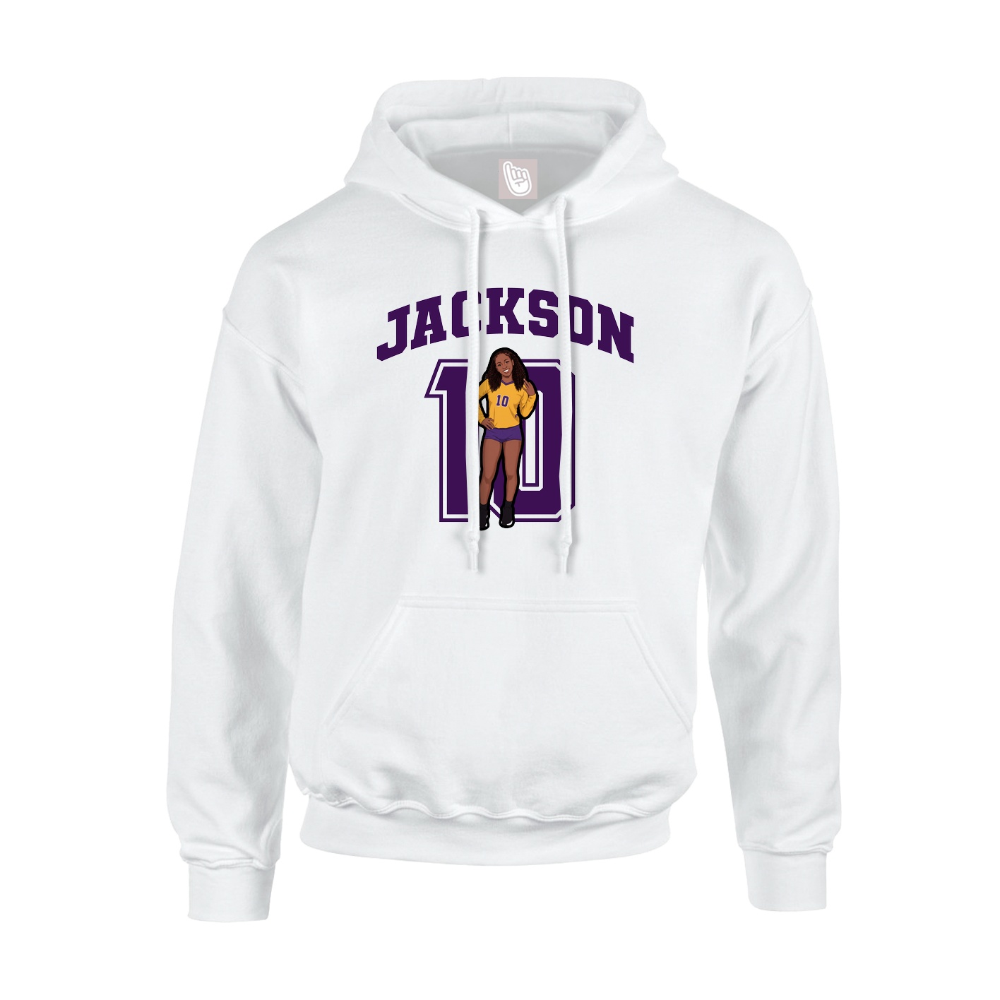 Youth Hoodie — Number in White