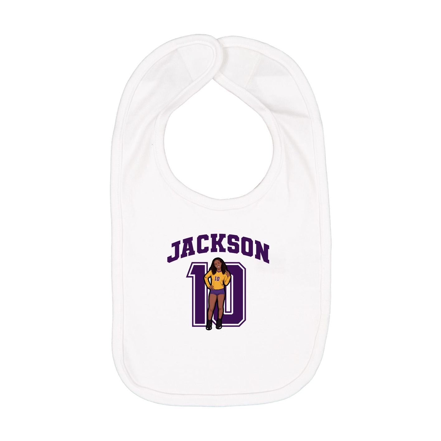 Infant Bib — Number in White
