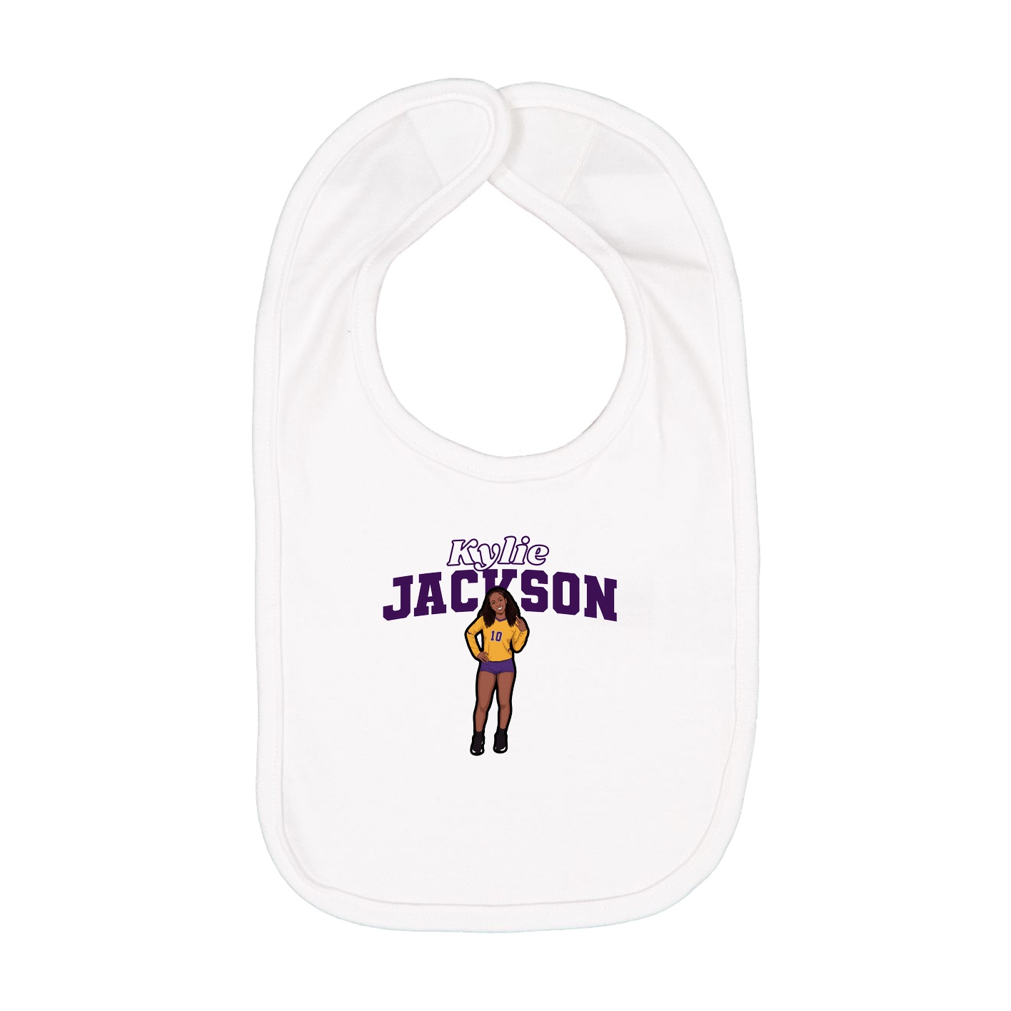 Infant Bib — Name Arch in White