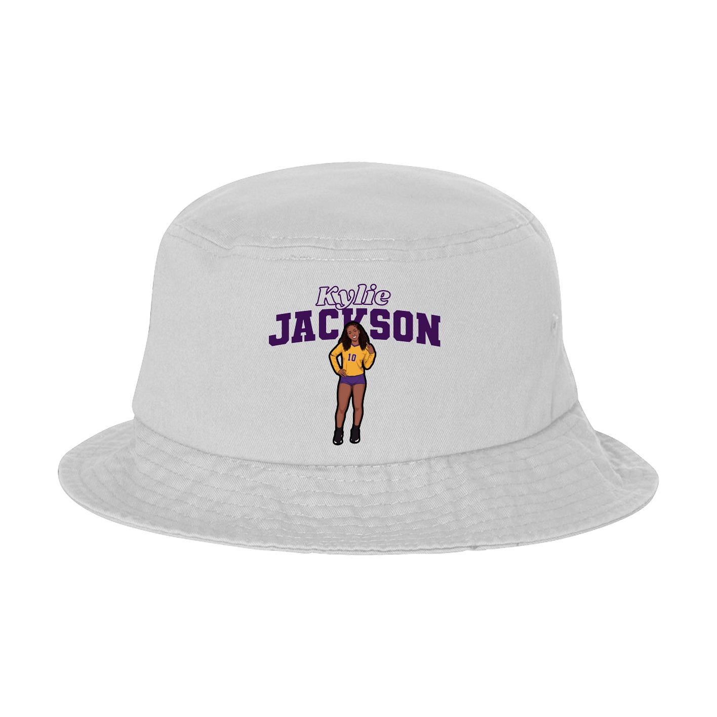 Bucket Cap — Name Arch in White