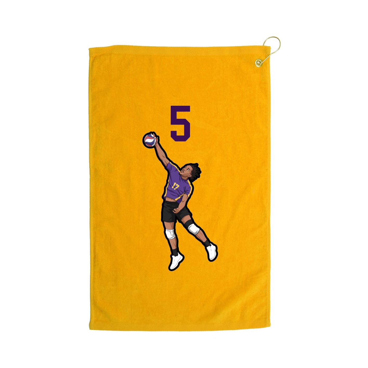 Golf Towel — Number Top in Gold