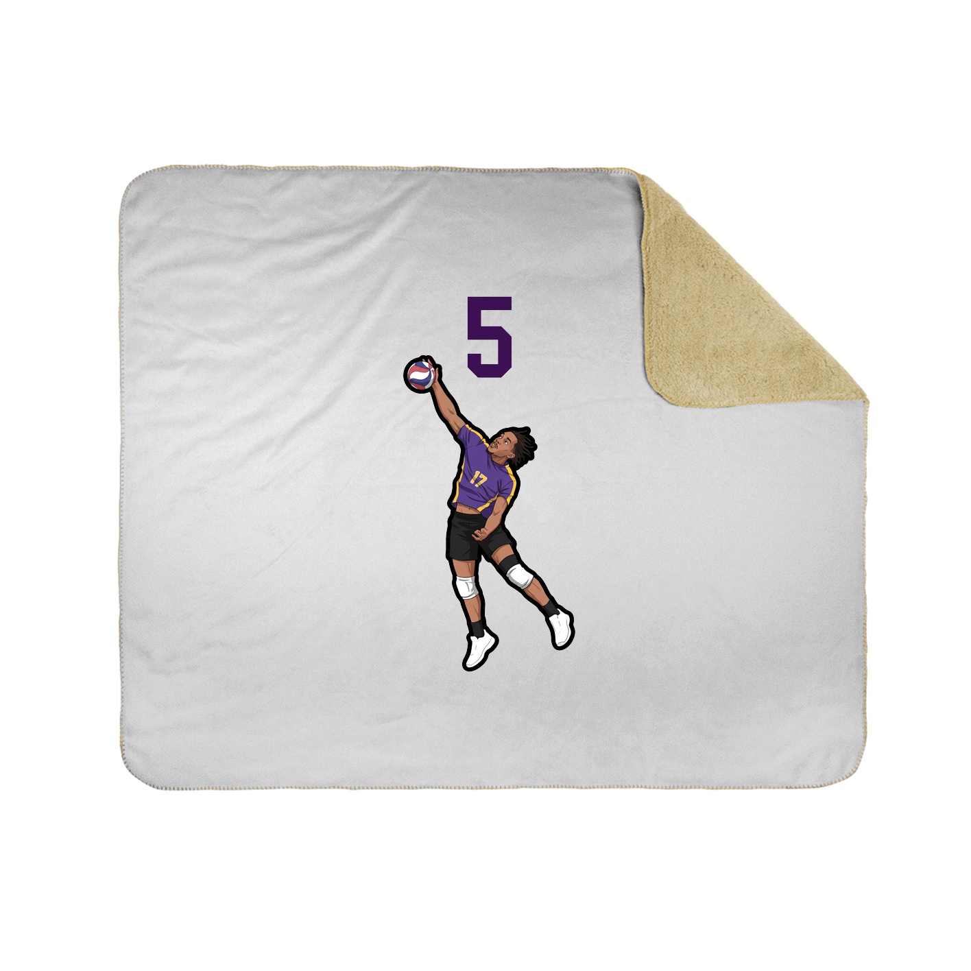 Throw Blanket — Number Top in White