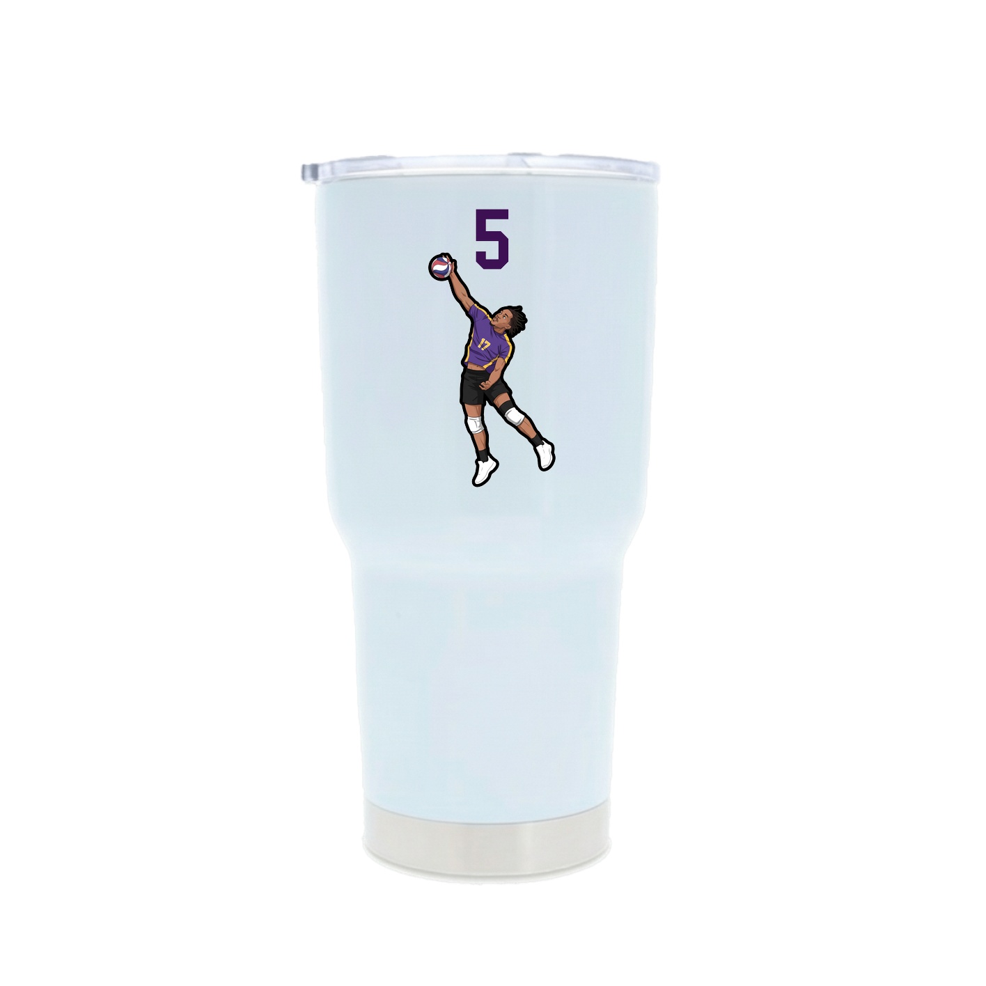 30oz Stainless Steel Tumbler — Number Top in White