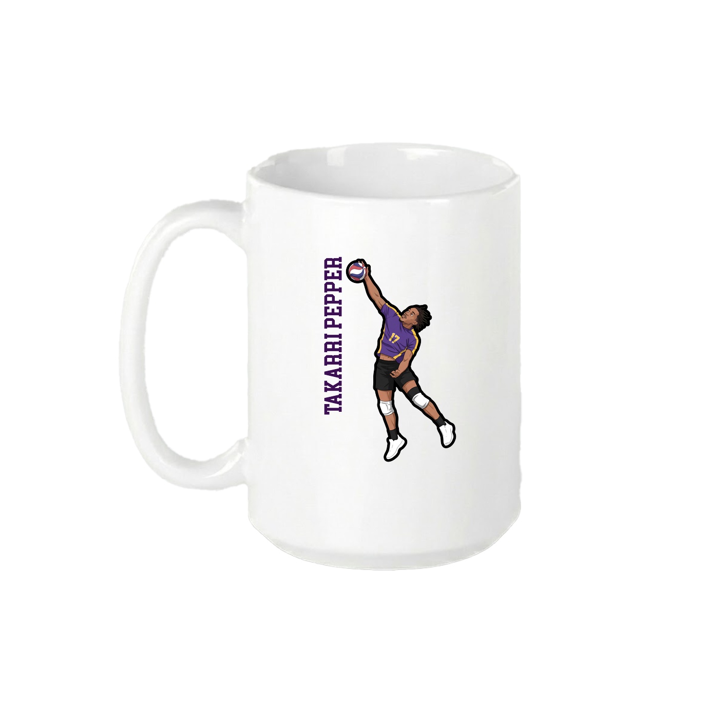 15oz Coffee Mug — Name Vertical in White