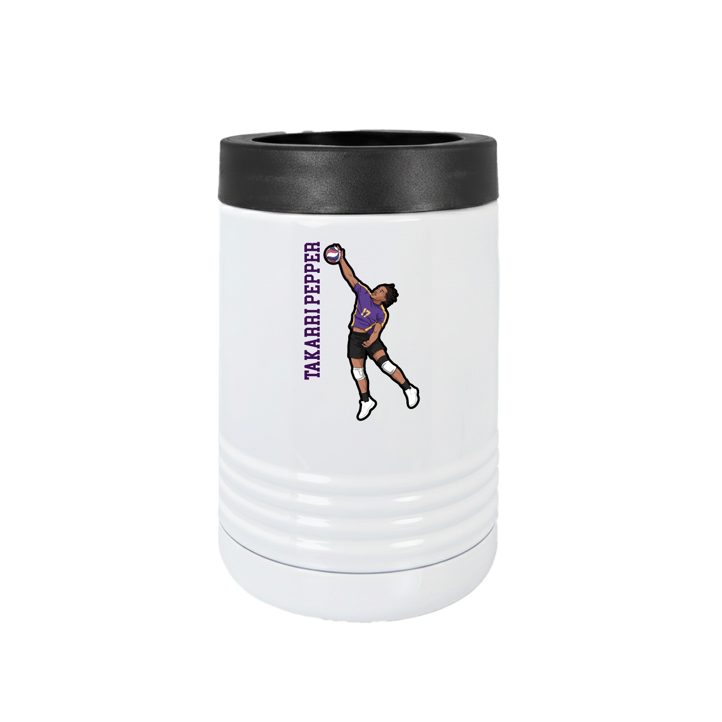 Beverage Holder — Name Vertical in White