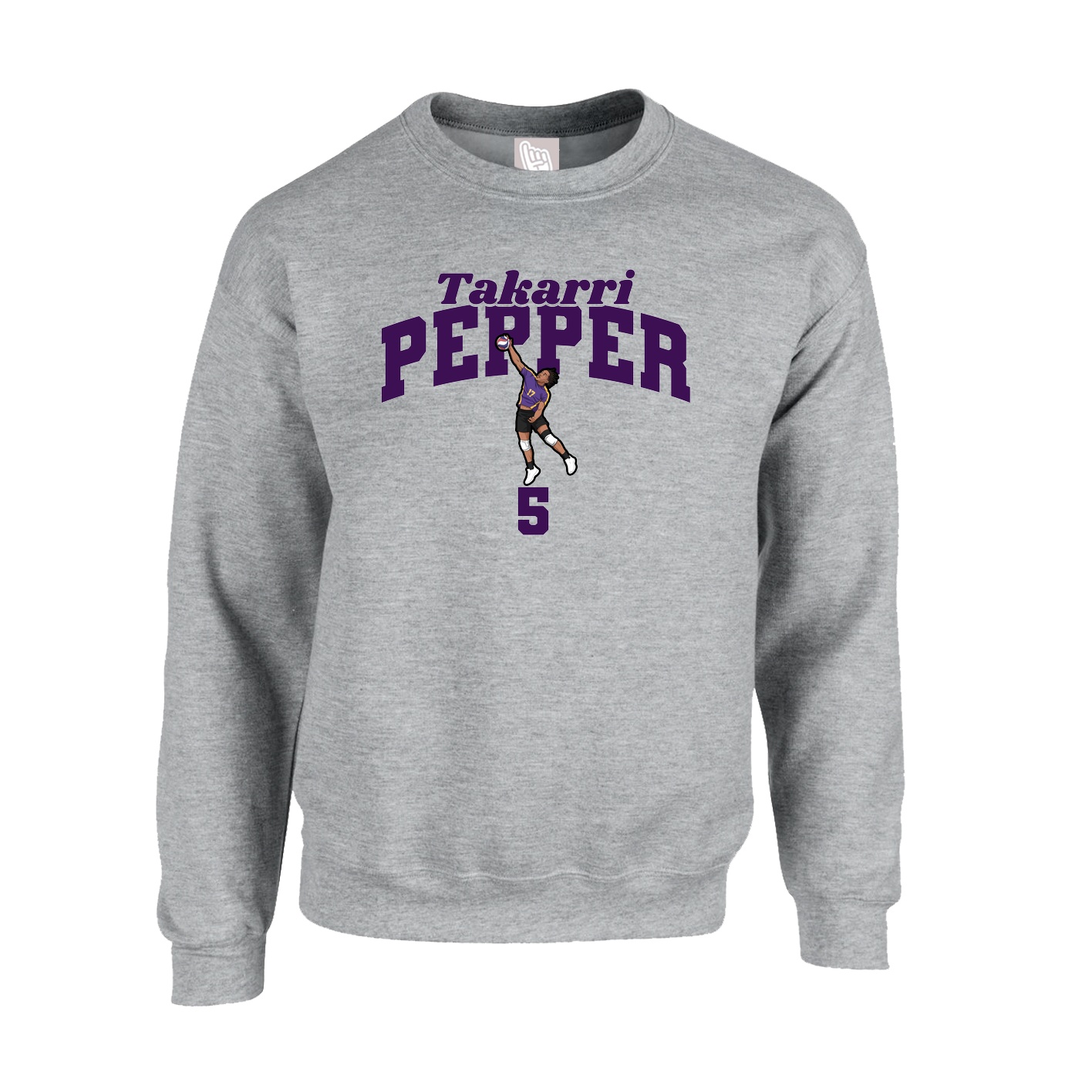 Fleece Crew — Signature Arch in Grey
