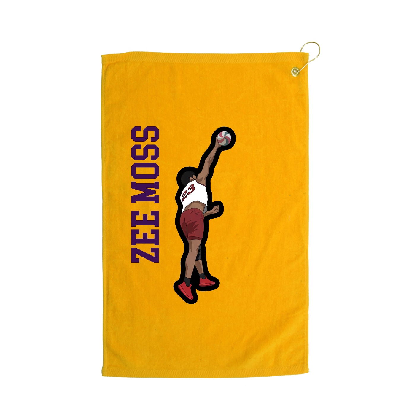 Golf Towel — Name Vertical in Gold