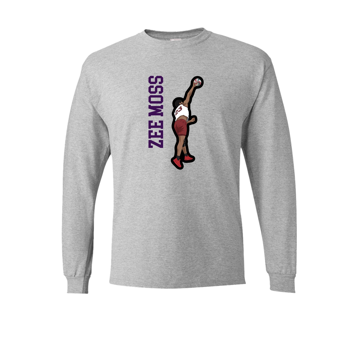 Long Sleeve Tee — Name Vertical in Grey