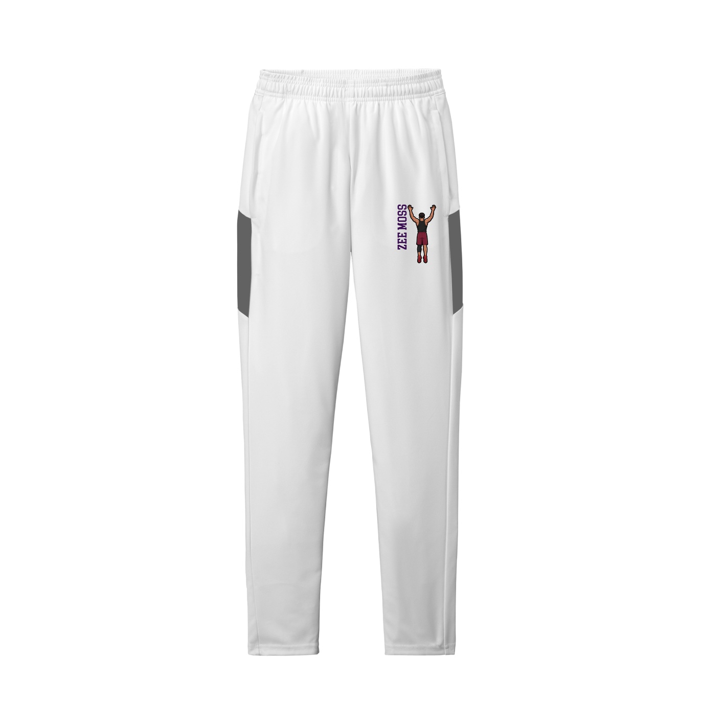 Team Travel Pant — Name Vertical in White/Grey