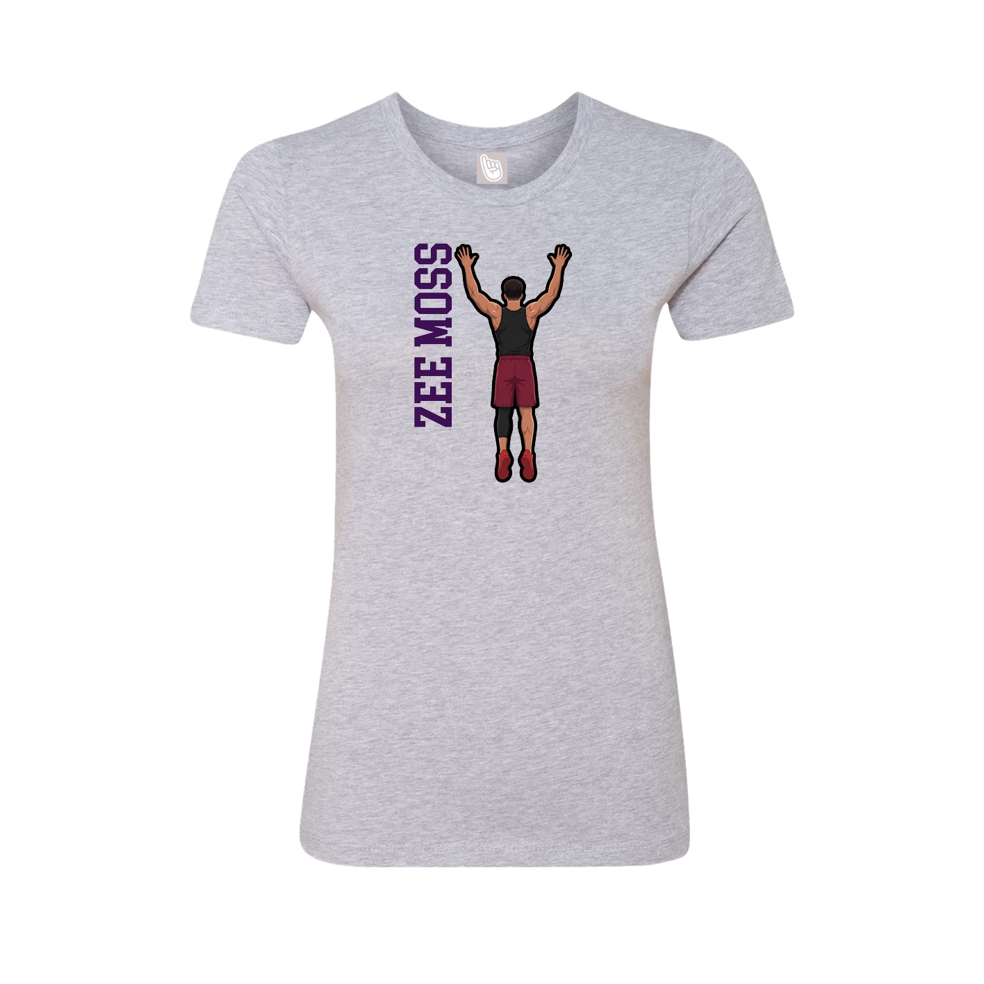 Fitted Women's Tee — Name Vertical in Grey