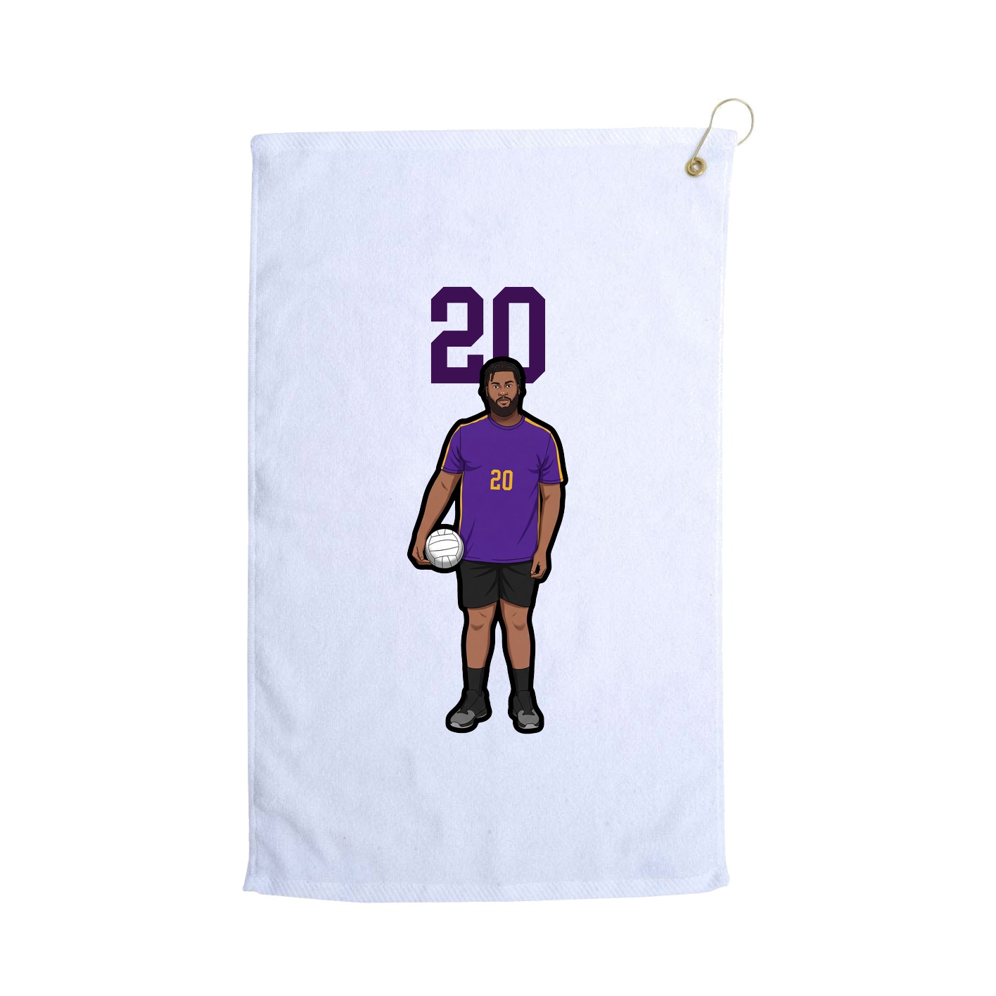 Golf Towel — Number Top in White